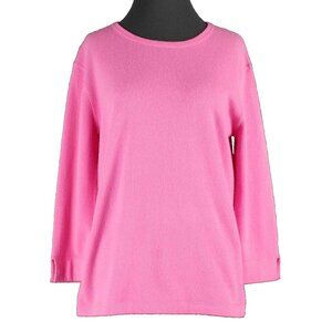 Kinross Cashmere Sz M Hot Pink 100% Cashmere Top Sweater